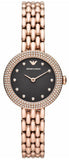 Emporio Armani Rosa Quartz Mother of Pearl Black Dial Rose Gold Steel Strap Watch For Women - AR11372 Authentic Buy Shop Now