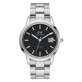 Daniel Wellington Iconic Link Black Dial Silver Steel Strap Watch for Women - DW00100204 Authentic Buy Shop Now