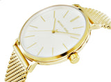 Michael Kors Auden Three Hand White Dial Gold Mesh Strap Watch for Women - MK7150 Authentic Buy Shop Now