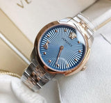 Versace Audrey Quartz Blue Dial Two Tone Steel Strap Watch for Women - VELR00619 Authentic Buy Shop Now