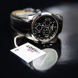 Tissot T Classic Couturier Chronograph Black Dial Black Leather Strap Watch For Men - T035.617.16.051.00 Authentic Buy Shop Now