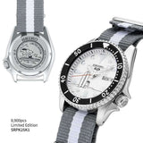 Seiko 5 Sports x Peanuts Surfboard Snoopy Limited Edition White Dial Two Tone NATO Strap Watch For Men - SRPK25K1 Authentic Buy Shop Now