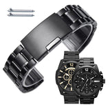 Diesel Mega Chief Chronograph Black Dial Black Steel Strap Watch For Men - DZ4283 Authentic Buy Shop Now