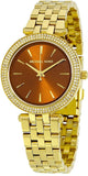 Michael Kors Darci Amber Dial Gold Steel Strap Watch for Women - MK3408 Authentic Buy Shop Now