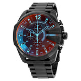 Diesel Mega Chief Chronograph Black Dial Black Steel Strap Watch For Men - DZ4318 Authentic Buy Shop Now