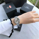 Coach Delancey White Dial Silver Steel Strap Watch for Women - 14502810 Authentic Buy Shop Now