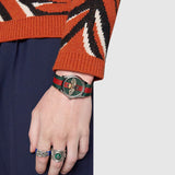 Gucci Le Marche des Merveilles Red & Green Dial Red & Green Nylon Strap Unisex Watch - YA1264060 Authentic Buy Shop Now