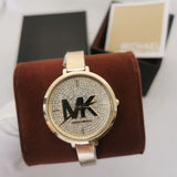 Michael Kors Parker Crystals Gold Dial Gold Steel Strap Watch For Women - MK4469 Authentic Buy Shop Now