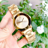 Movado Bold Yellow Gold Dial Yellow Gold Steel Strap Watch For Women - 3600085 Authentic Buy Shop Now