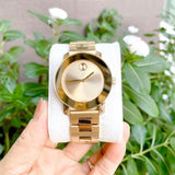 Movado Bold Yellow Gold Dial Yellow Gold Steel Strap Watch For Women - 3600085 Authentic Buy Shop Now