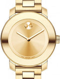 Movado Bold Yellow Gold Dial Yellow Gold Steel Strap Watch For Women - 3600085 Authentic Buy Shop Now