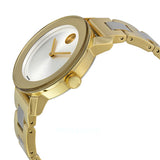 Movado Bold Silver Dial Two Tone Steel Strap Watch for Women - 3600129 Authentic Buy Shop Now