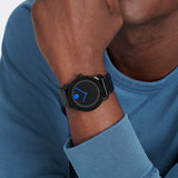 Movado Bold Metallic Blue Dial Black Leather Strap Watch for Men - 3600137 Authentic Buy Shop Now
