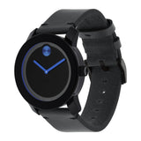 Movado Bold Metallic Blue Dial Black Leather Strap Watch for Men - 3600137 Authentic Buy Shop Now