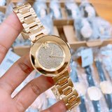 Movado Bold Crystal Pave Rose Gold Dial Rose Gold Steel Strap Watch For Women - 3600493 Authentic Buy Shop Now