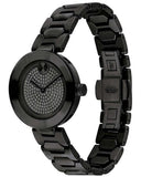 Movado Bold Crystals Black Dial Black Steel Strap Watch for Women - 3600576 Authentic Buy Shop Now