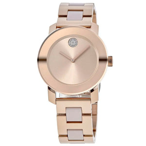 Movado Bold Rose Gold Dial Two Tone Steel Strap Watch for Women - 3600639 Authentic Buy Shop Now