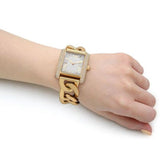 Michael Kors Emery Three Hand Silver Dial Gold Steel Strap Watch For Women - Mk7300 Authentic Buy Shop Now