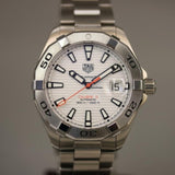 Tag Heuer Aquaracer Automatic White Dial Silver Steel Strap Watch for Men - WBD2111.BA0928 Authentic Buy Shop Now