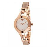 Emporio Armani Chiara Silver Dial Rose Gold Steel Strap Watch For Women - AR7362 Authentic Buy Shop Now
