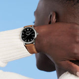 Movado Heritage Calendoplan Black Dial Brown Leather Strap Watch for Men - 3650001 Authentic Buy Shop Now