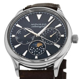 Movado Heritage Moonphase Blue Dial Brown Leather Strap Watch For Women - 3650009 Authentic Buy Shop Now