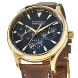 Movado Heritage Celestograf Navy Blue Dial Brown Leather Strap Watch For Women - 3650010 Authentic Buy Shop Now
