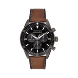 Movado Heritage Series 29mm Calendoplan Chronograph Black Dial Brown Leather Strap Watch For Men - 3650060 Authentic Buy Shop Now