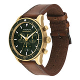 Movado Heritage Chronograph Green Dial Brown Leather Strap Watch For Men - 3650062 Authentic Buy Shop Now