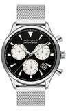 Movado Heritage Calendoplan Chronograph Black Dial Silver Mesh Strap Watch for Men - 3650097 Authentic Buy Shop Now