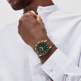 Movado Heritage Chronograph Green Dial Brown Leather Strap Watch For Men - 3650062 Authentic Buy Shop Now
