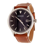 Movado Heritage Calendoplan Black Dial Brown Leather Strap Watch for Men - 3650001 Authentic Buy Shop Now