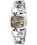 Gucci G Gucci Brown Dial Silver Steel Strap Watch For Women - YA125503 Authentic Buy Shop Now