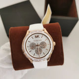 Michael Kors Oversized Sport Quartz White Dial White Rubber Strap Watch For Women - MK6945 Authentic Buy Shop Now