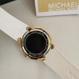 Michael Kors Sydney Quartz White Dial White Leather Strap Watch For Women - MK7221 Authentic Buy Shop Now