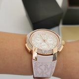 Michael Kors Sidney Multifunction White Dial Pink Silicone Strap Watch For Women - MK7222 Authentic Buy Shop Now