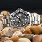 Tag Heuer Aquaracer Calibre 5 Grey Dial Silver Steel Strap Watch for Men - WBD2113.BA0928 Authentic Buy Shop Now