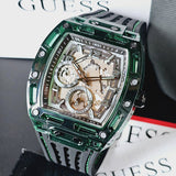 Guess Phoenix Analog Black Dial Black Silicone Strap Watch For Men- GW0499G7 Authentic Buy Shop Now