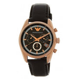 Emporio Armani Chronograph Gray Dial Brown Leather Strap Watch For Men - AR6043 Authentic Buy Shop Now