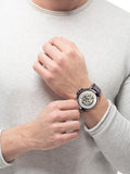 Maserati Ingegno Automatic White Skeleton Dial Brown Leather Strap Watch For Men - R8821119003 Authentic Buy Shop Now
