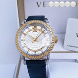 Versace Viamond Quartz White Dial Blue Leather Strap Watch For Men - VEPO00120 Authentic Buy Shop Now