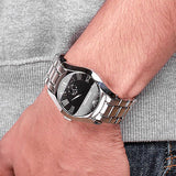 Emporio Armani Valente Black Dial Silver Steel Strap Watch For Men - AR0680 Authentic Buy Shop Now