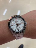 Seiko Presage Sharp Edged Series Automatic GMT Champagne Dial Silver Steel Strap Watch For Men - SPB273J1 Authentic Buy Shop Now
