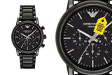 Emporio Armani Luigi Chronograph Black Dial Black Stainless Steel Watch For Men - AR1507 Authentic Buy Shop Now