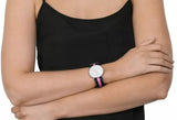 Daniel Wellington Classy Winchester White Dial Two Tone NATO Strap Watch For Women - DW00100077 Authentic Buy Shop Now