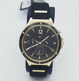 Tommy Hilfiger Eve Chronograph Quartz Black Dial Black Silicone Strap Watch For Women - 1782282 Authentic Buy Shop Now