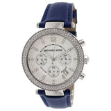 Michael Kors Parker White Dial Navy Blue Leather Strap Watch for Women - MK2293 Authentic Buy Shop Now