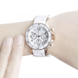 Marc Jacobs Rock Chronograph White Dial White Silicone Strap Watch for Women - MBM2546 Authentic Buy Shop Now