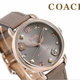 Coach Delancey Grey Dial Grey Leather Strap Watch For Women - 14502797 Authentic Buy Shop Now