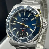 Gucci Dive Quartz Blue Dial Silver Steel Strap Watch For Men - YA136311 Authentic Buy Shop Now